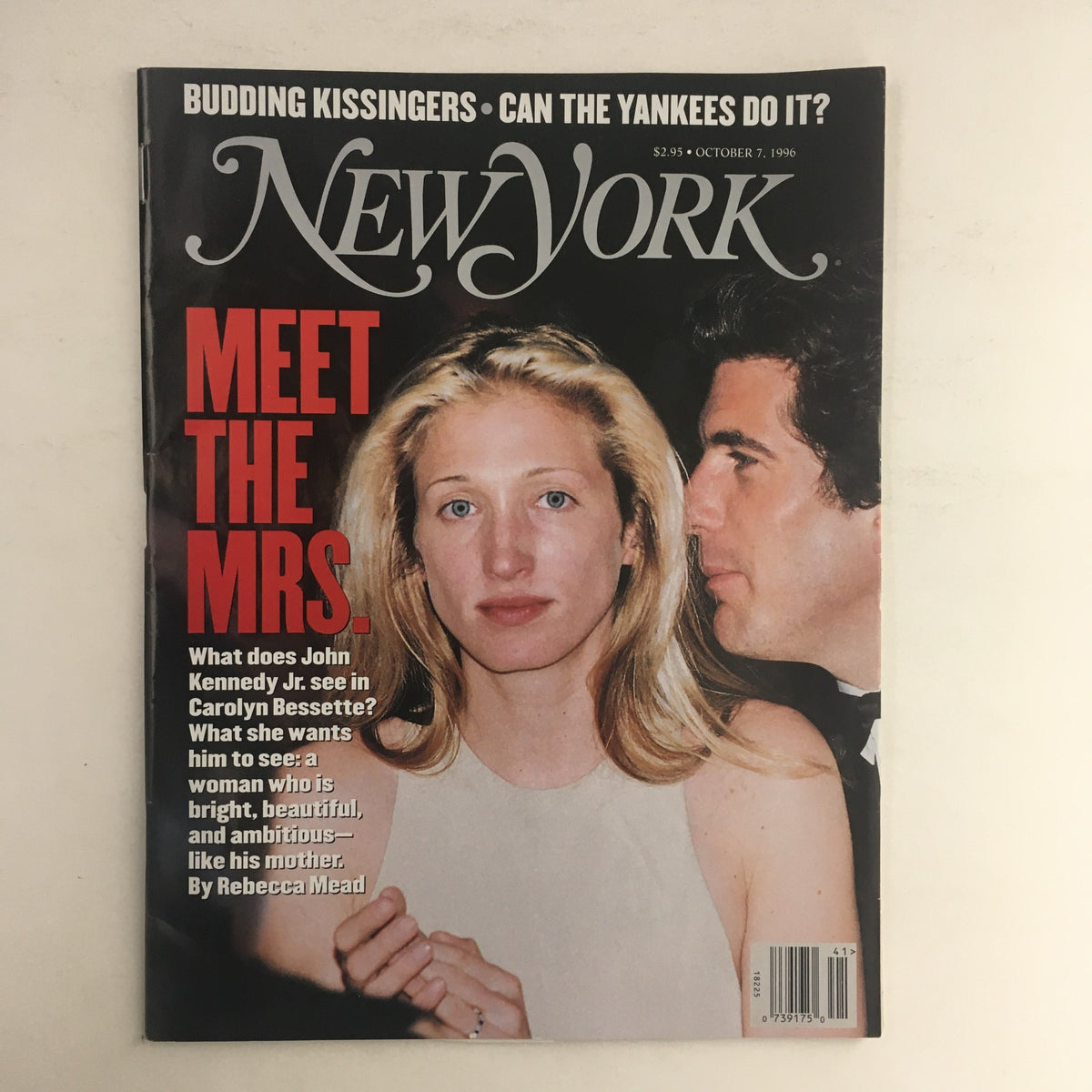 Cover of New York Magazine, October 7, 1996, featuring John F. Kennedy Jr. and Carolyn Bessette