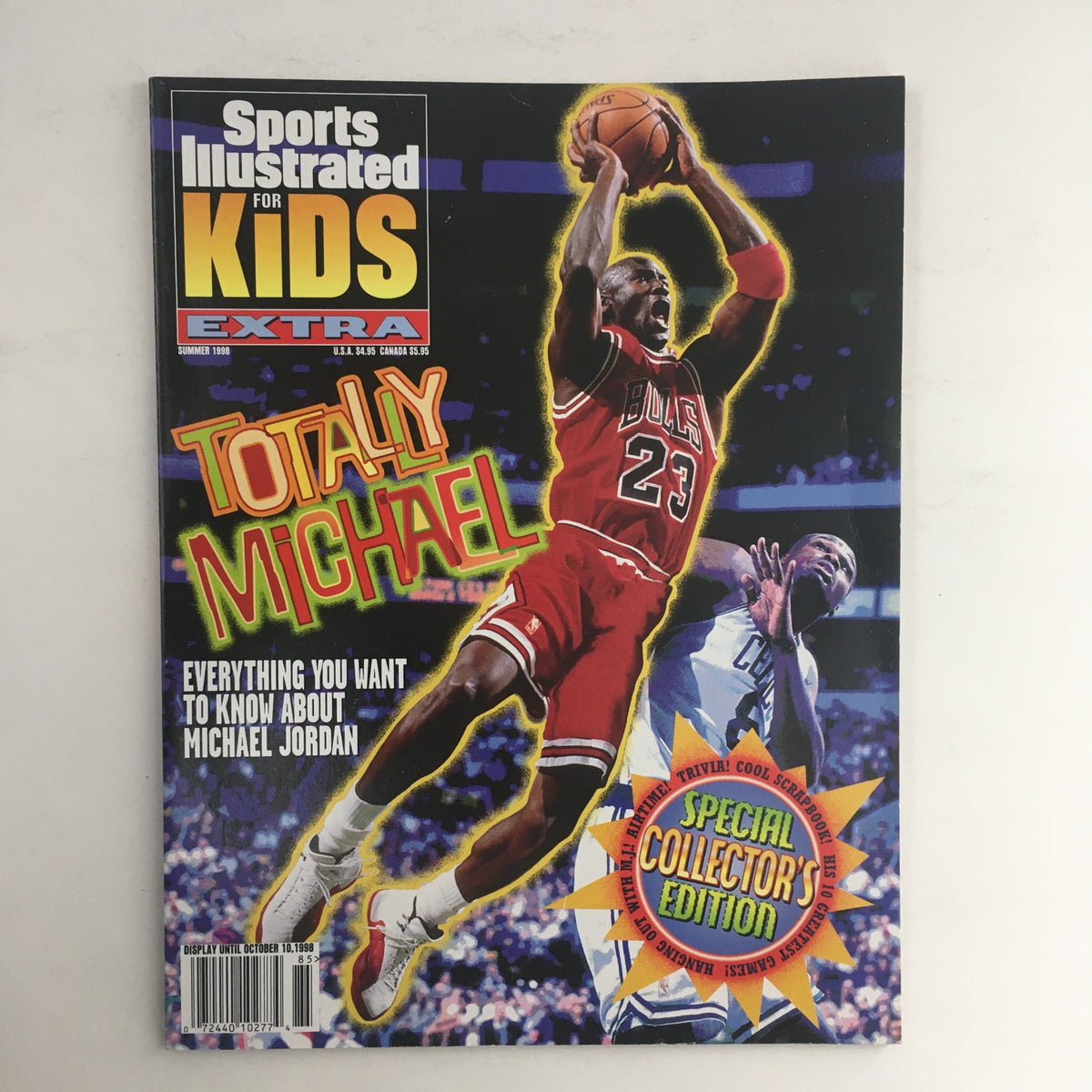 Sports Illustrated for Kids Summer 1998 Michael Jordan Vintage Magazine Cover with Basketball Action, Collector's Edition