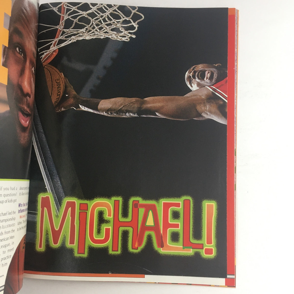 Sports Illustrated for Kids Summer 1998 Michael Jordan Vintage Magazine - A dynamic image of Michael Jordan in action, showcasing his powerful dunk during a basketball game.