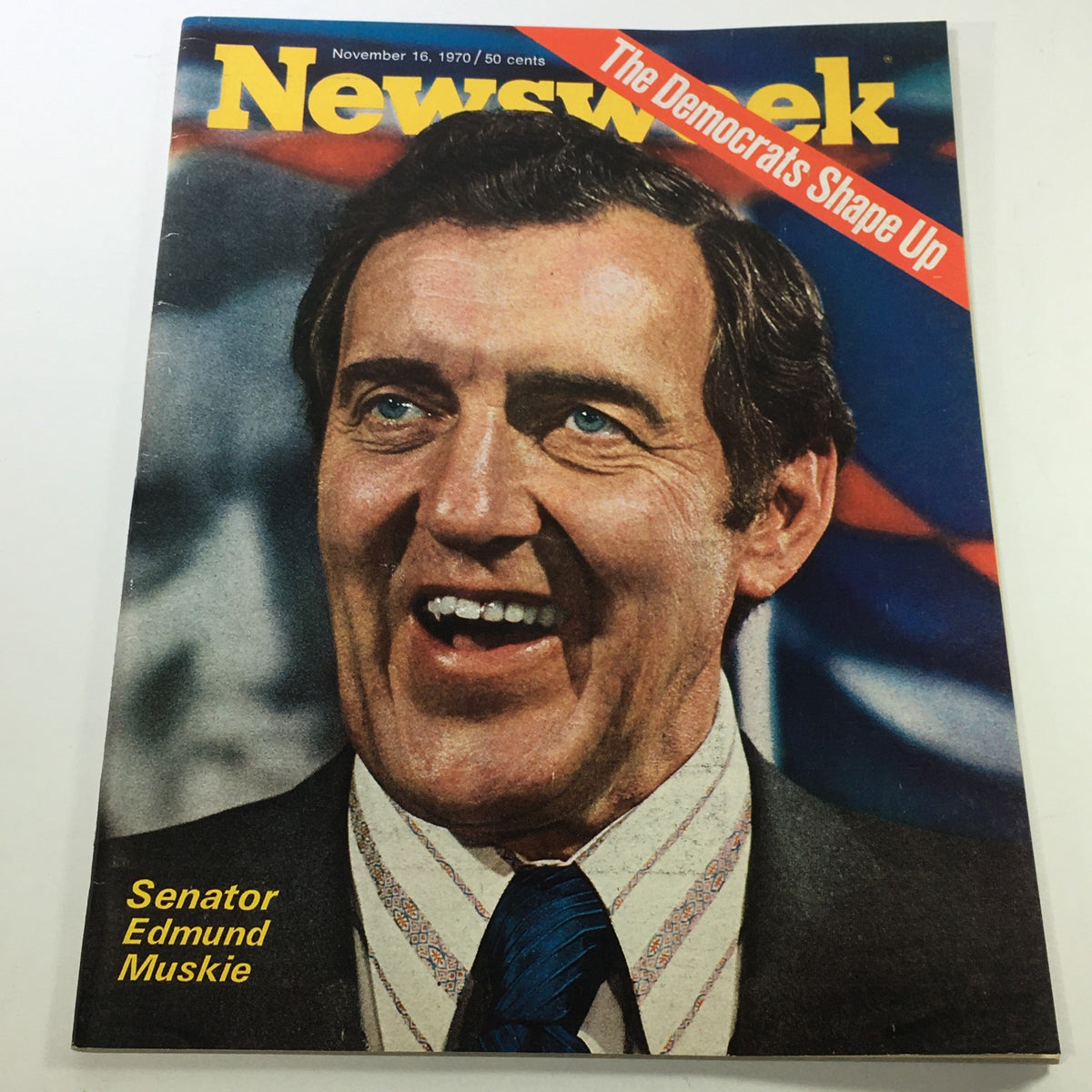 VTG Newsweek Magazine November 16 1970 featuring Senator Edmund Muskie on the cover, showcasing a vintage political era with vibrant colors and historical significance.