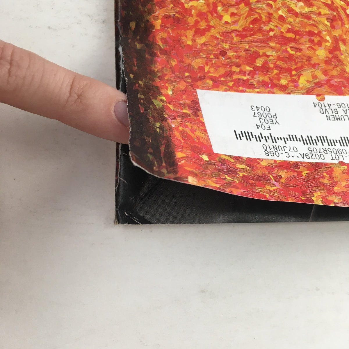 Close-up of The New Yorker November 9 2009 issue edge showing address label and wear details.