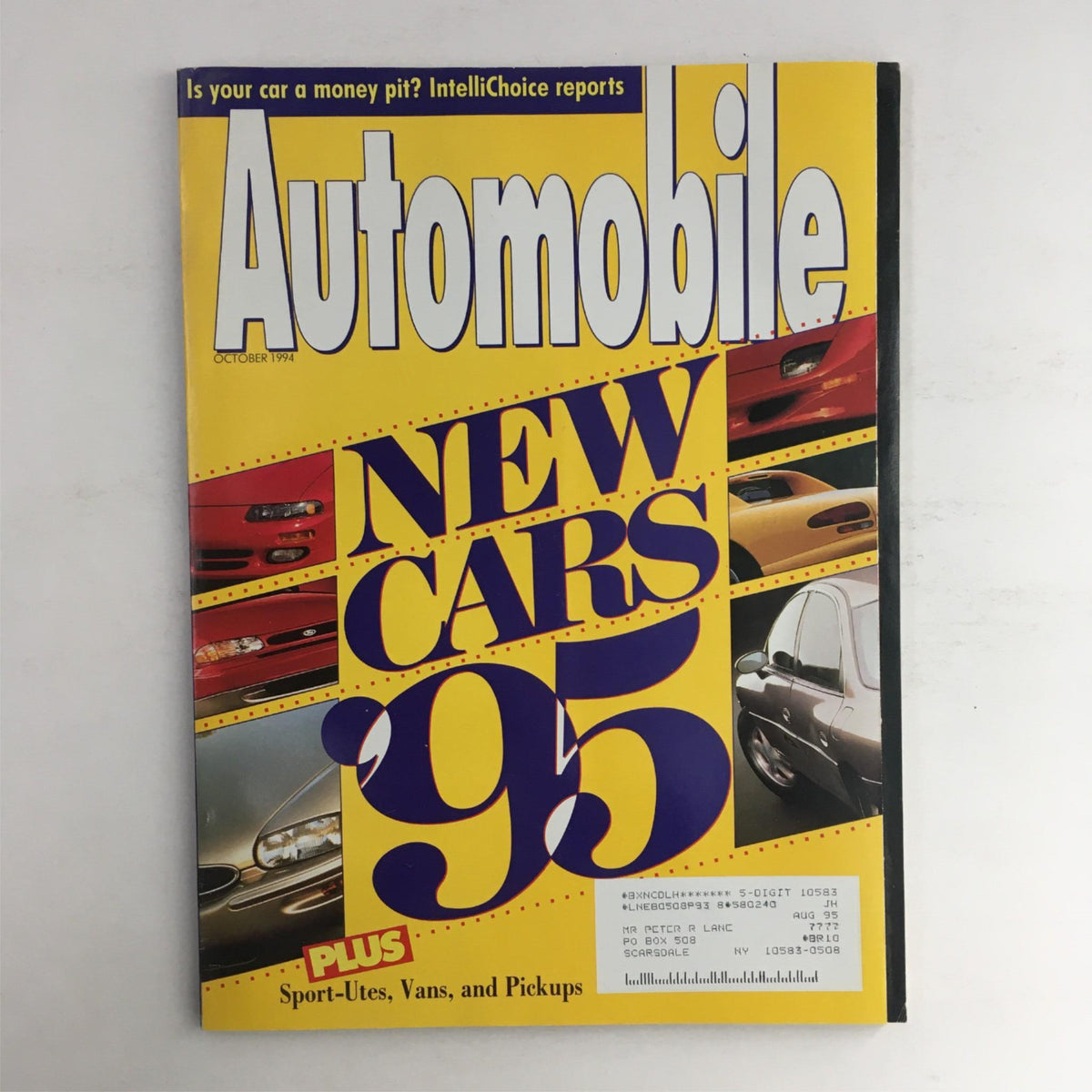 Cover of Automobile Magazine from October 1994 featuring 'New Cars for 1995'. The bold title highlights the latest automotive advancements alongside images of new vehicles, making it a valuable collectible for car enthusiasts.