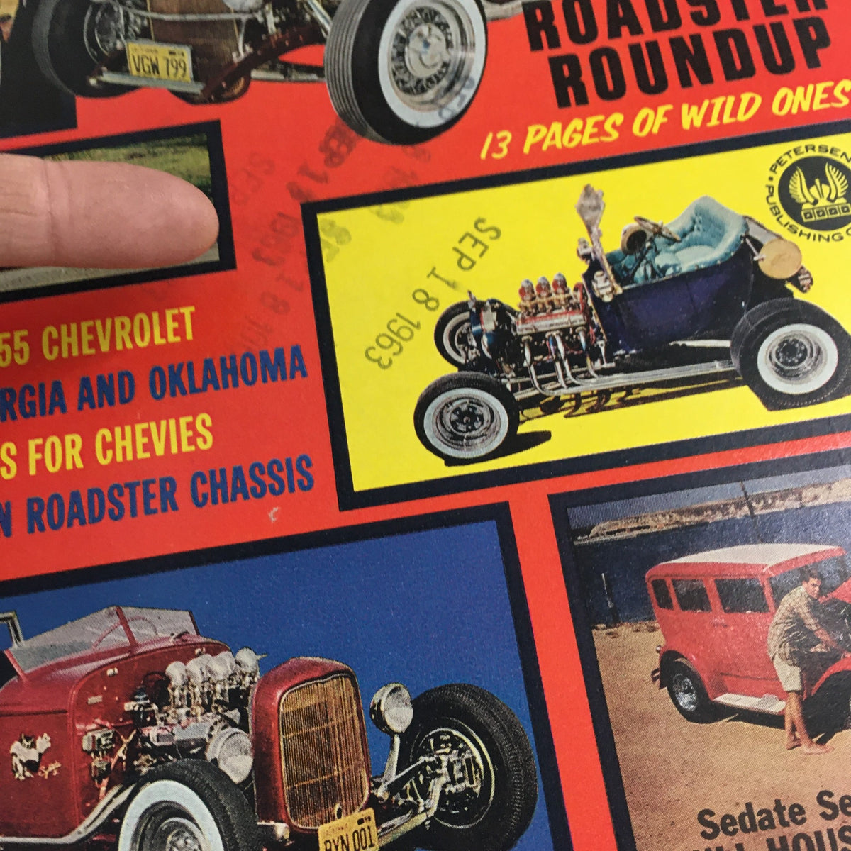 Car Craft Magazine October 1963 cover highlighting classic cars with images of roadsters, offering insights on restoration and customization.