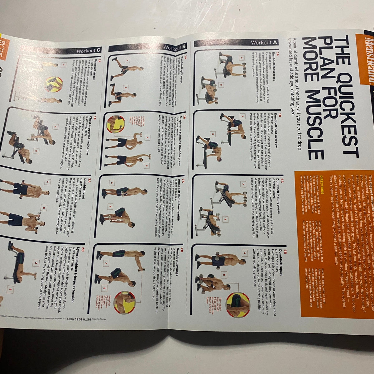 Inner page of Men's Health Magazine September 2009 showcasing workout plans and exercises aimed at building muscle, with detailed instructions and illustrations.