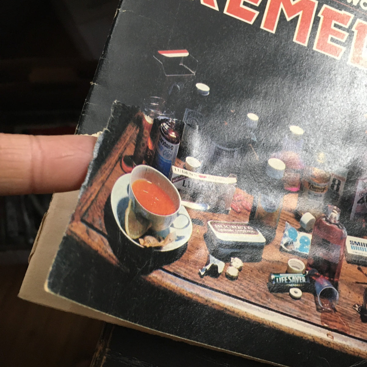 Close-up of the side of a vintage Consumer Reports Magazine February 1983, featuring food items and products from the era.