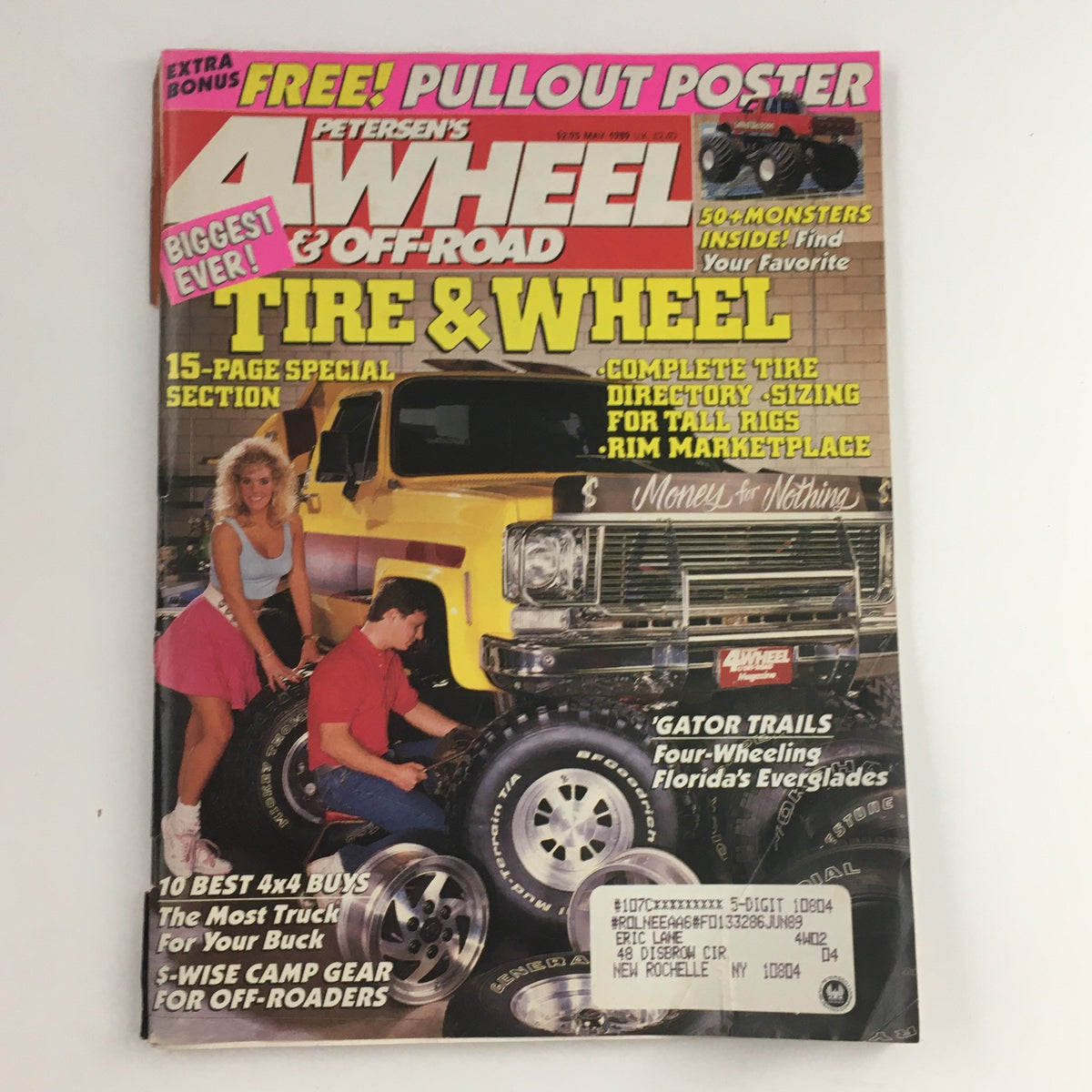 Cover of Petersen's 4 Wheel & Off-Road May 1969 magazine featuring the 'Gator Trails' cover story on four-wheeling in Florida Everglades, showcasing a bright yellow truck and images of off-road tires.