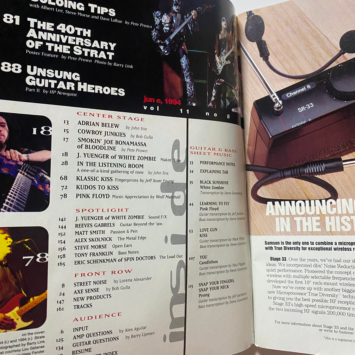 Guitar for the Practicing Musician Magazine June 1994 Kiss & Pink Floyd w Poster