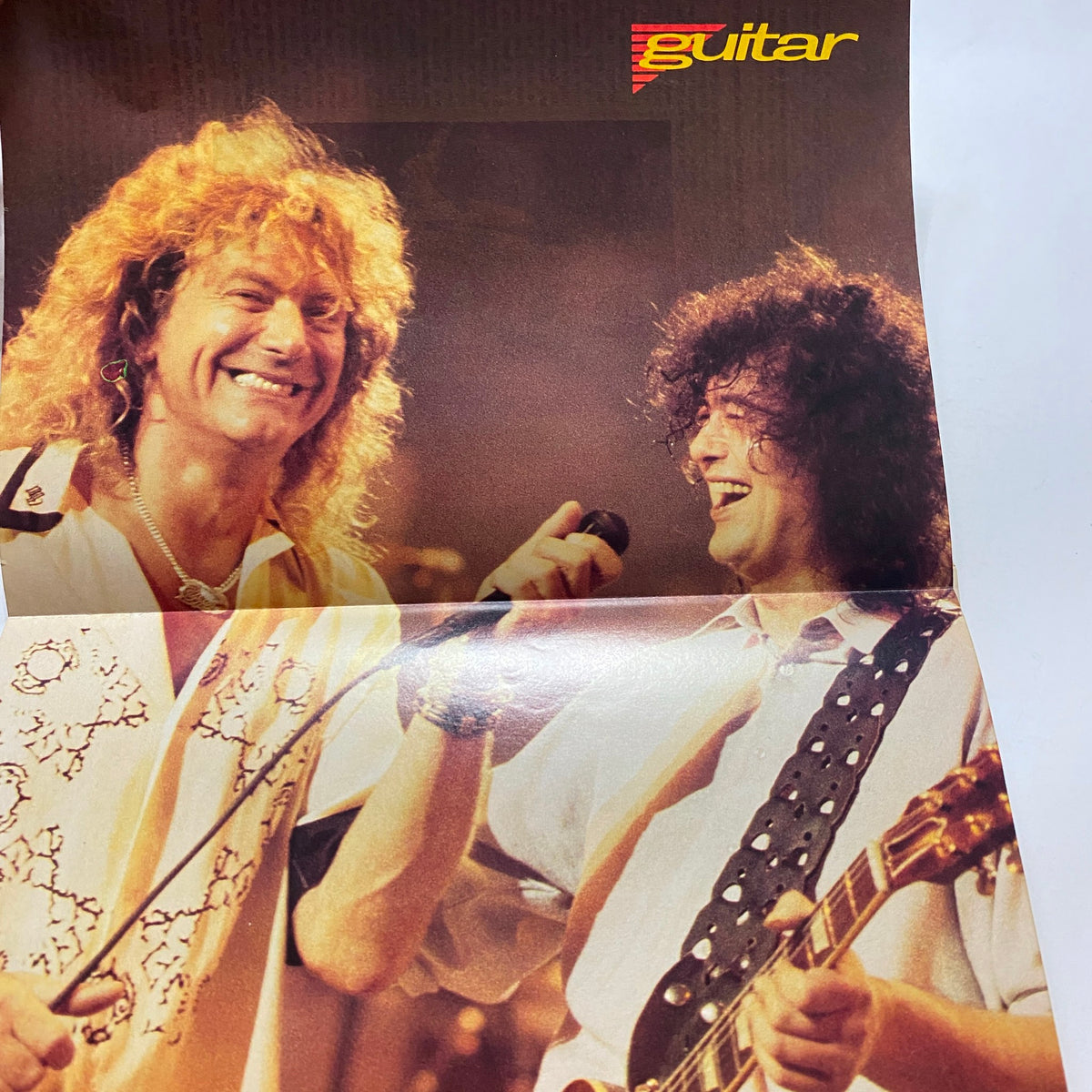 Fold-out poster from Guitar for the Practicing Musician Magazine December 1988 displaying iconic Led Zeppelin members.