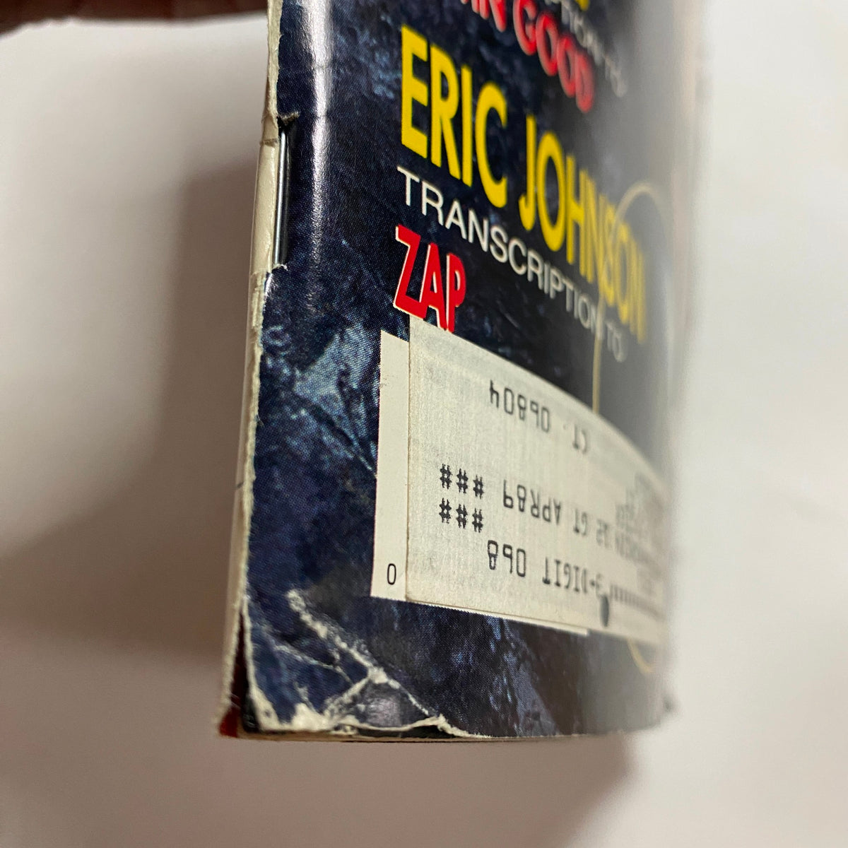 Side view of Guitar for the Practicing Musician Magazine December 1988 with Eric Johnson's transcription information.