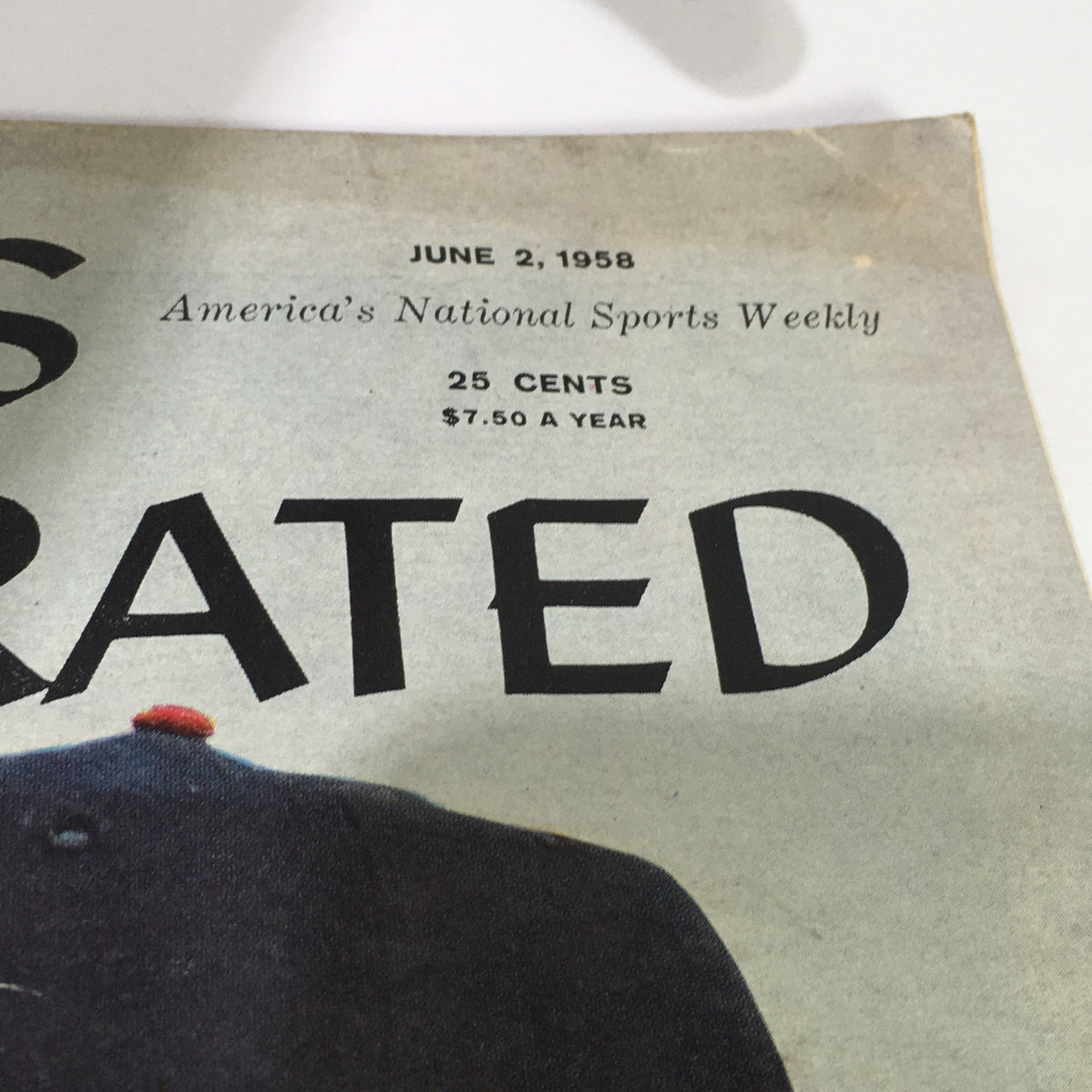 Close-up of the VTG Sports Illustrated Magazine June 2 1958 header, indicating the date and pricing, encapsulating the essence of America’s National Sports Weekly.