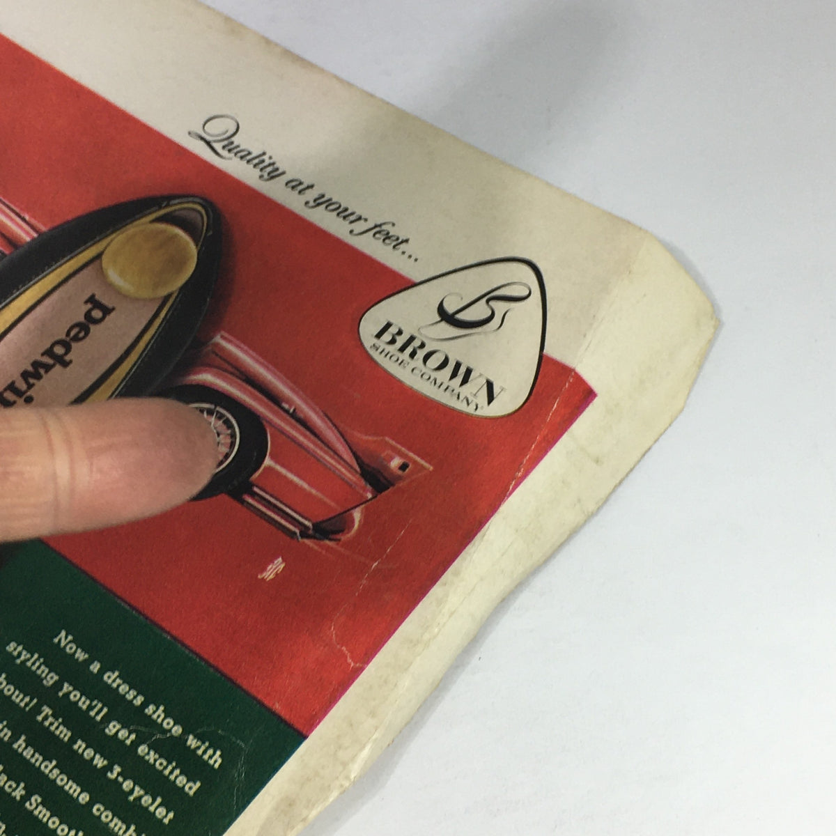 Back cover of the Sports Illustrated Magazine December 23, 1957, featuring an advertisement for Brown Shoe Company, showcasing vintage advertising styles.