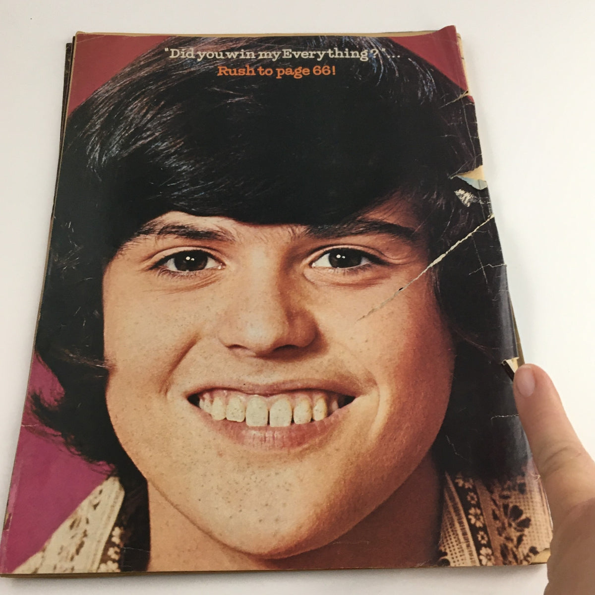 16 Magazine July 1972, close-up image of a young man with a charming smile, representing the star power of Bobby Sherman in the 70s.