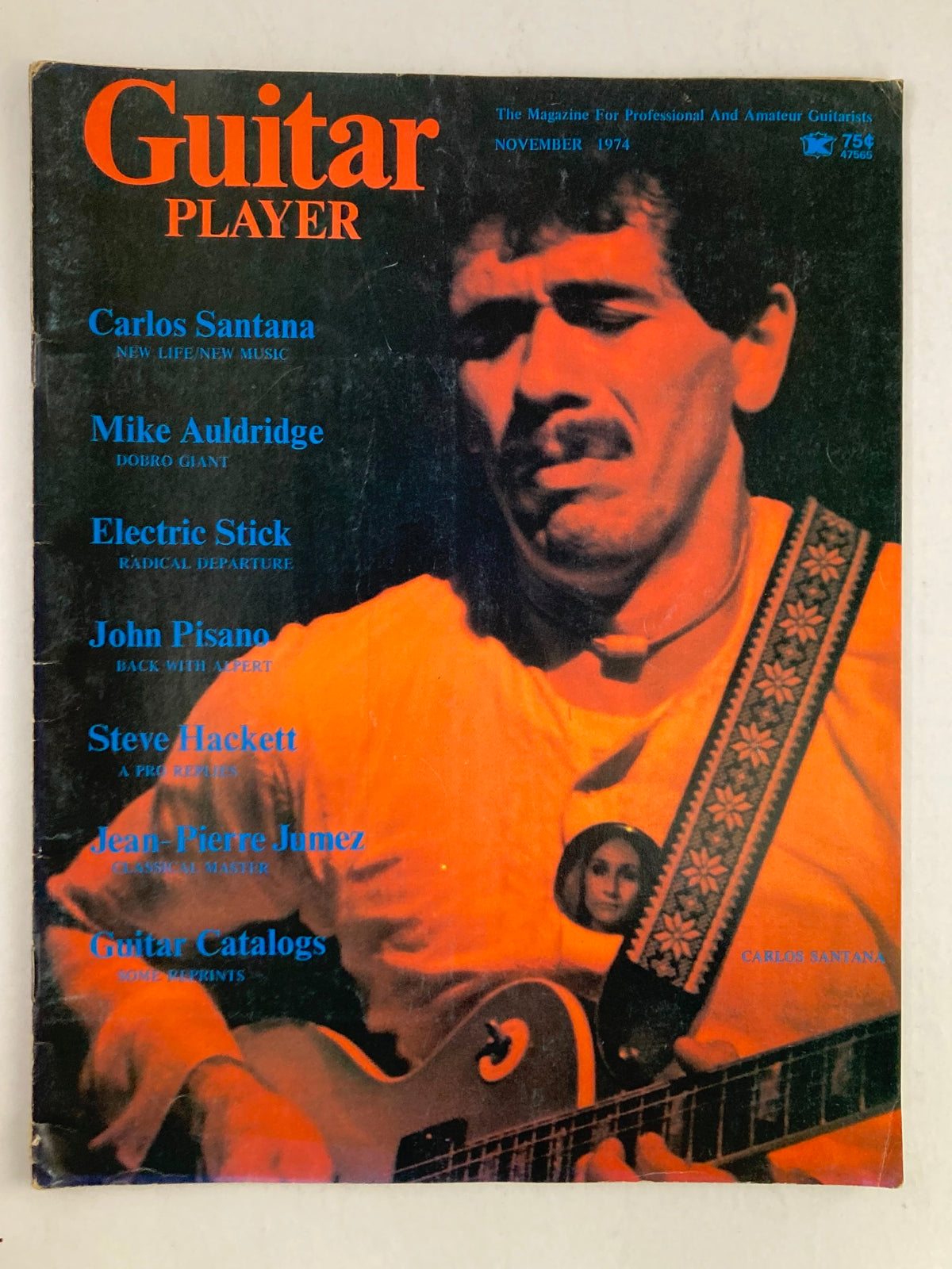 Vintage Guitar Player Magazine November 1974 Vol 8 #11 Carlos Santana Cover