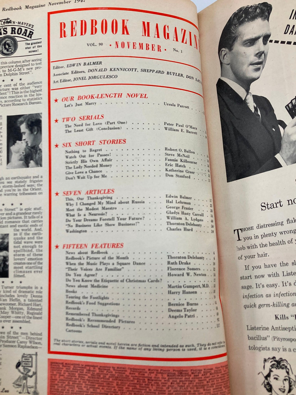 Vintage Redbook Magazine November Vol 90 #1 Why I Change My Mind No Label