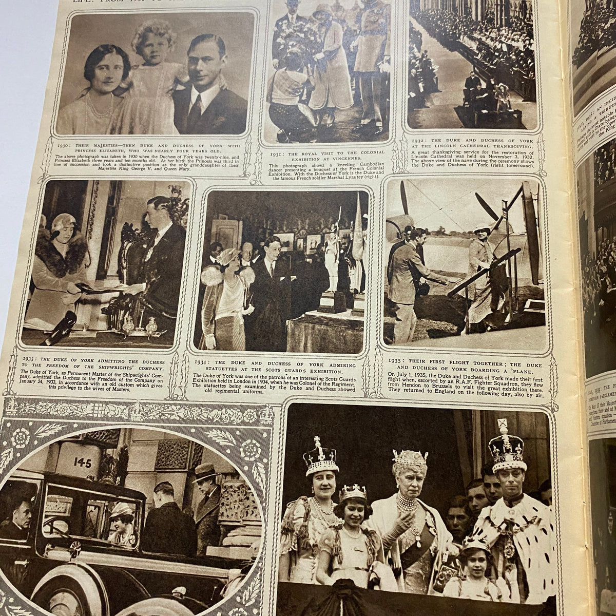 The Illustrated London News May 1 1948 - Princess Elizabeth & Philip, displaying historical images documenting key royal events and milestones from 1923 to 1935.