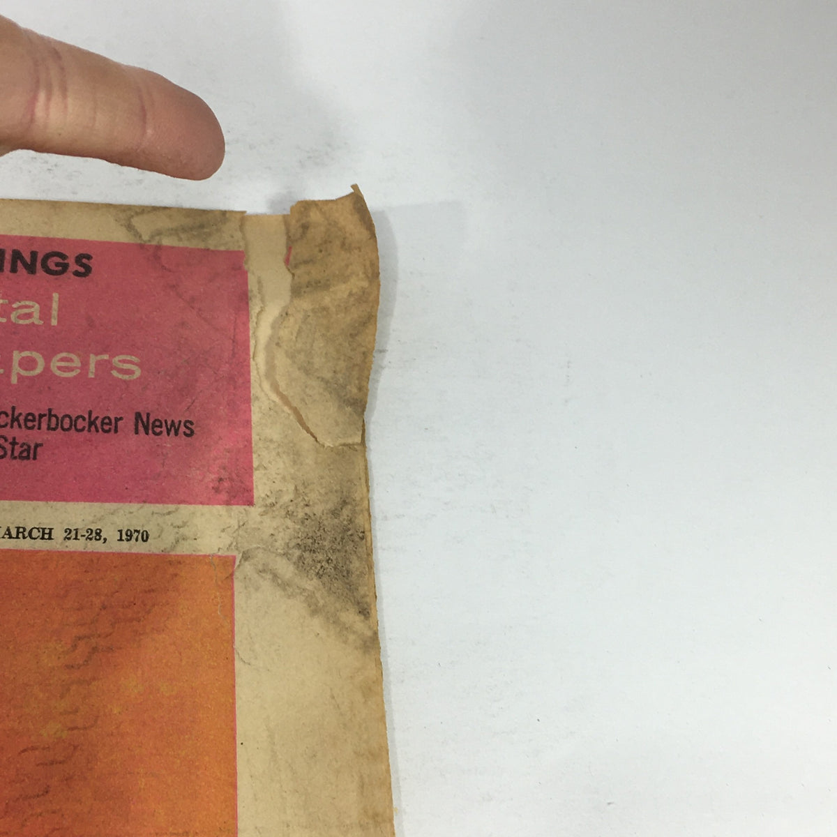 Side view of VTG TV Week's Complete TV Listings March 21-28 1970, showcasing the aged edges and binding with emphasis on the publication date and branding.