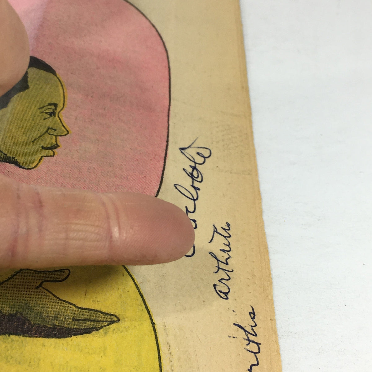 Close-up of the signature 'Chalydos Artist' on the vintage TV Week magazine cover highlighting Flip Wilson's new series from July 25-August 1, 1970.