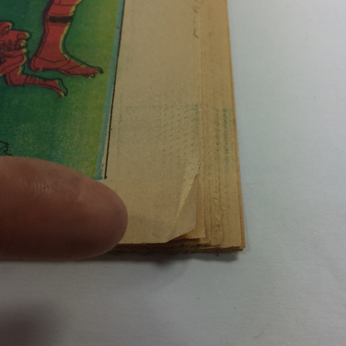 Detail of VTG TV Week's Complete TV Listings August 15-22 1970 - Football Widows highlighting worn edges and binding of the magazine.