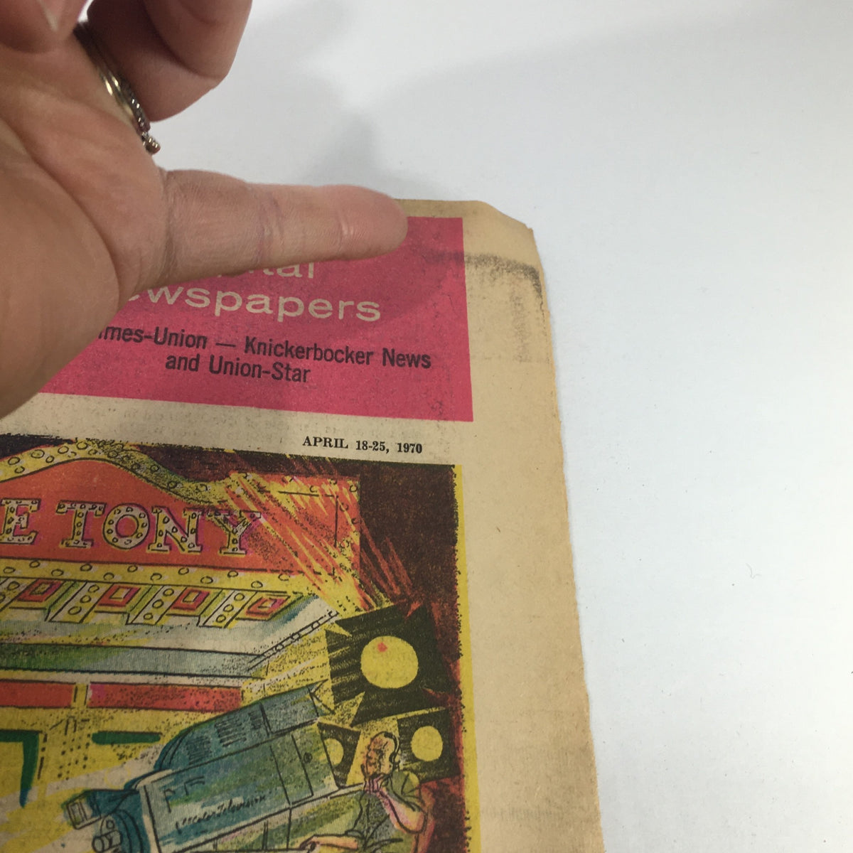Close-up of the VTG TV Week's Complete TV Listings April 18-25 1970 magazine cover highlighting the Broadway Salute and details of Capital Newspapers.