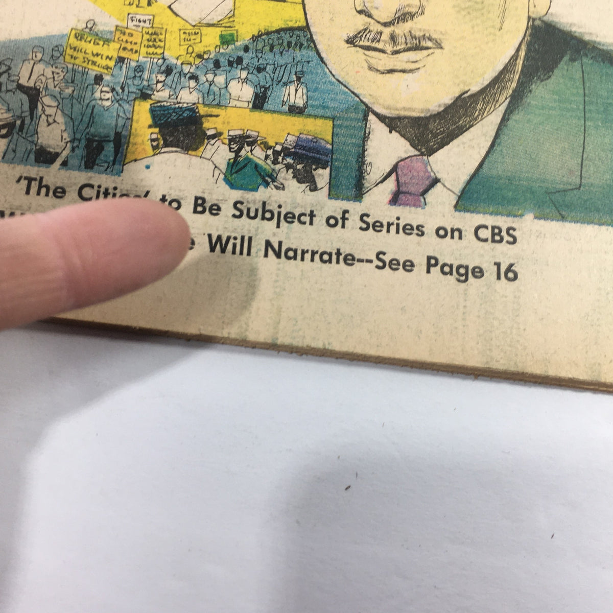 Close-up of the cover of VTG TV Week's Complete TV Listings June 22 1968, showcasing Walter Cronkite and text about a CBS series on the cities.