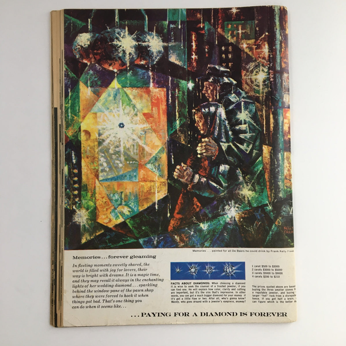 Interior page of Mad Magazine December 1959 No. 51 showcasing a colorful advertisement related to diamond jewelry.