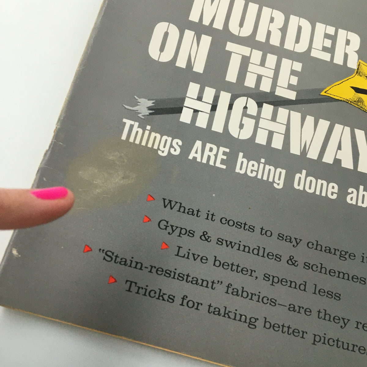 Close-up of the front cover of the VTG Changing Times Magazine June 1965, highlighting the article 'Murder On The Highways' and additional topics on consumer issues.