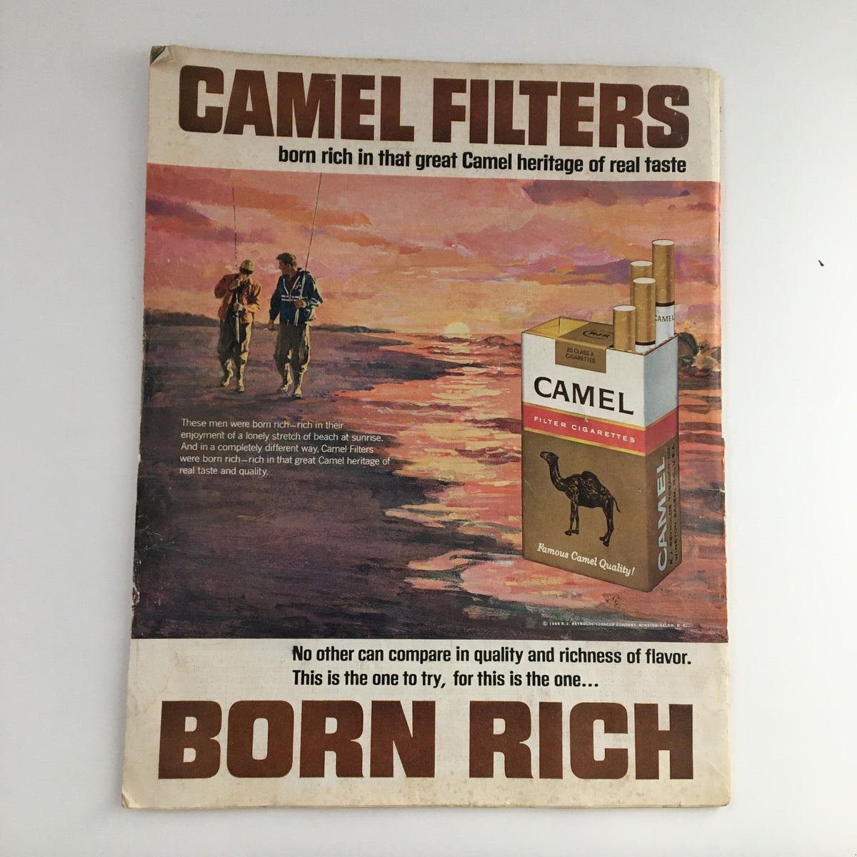 Cover of The Saturday Evening Post October 22 1966 showcasing an advertisement for Camel Filters cigarettes with a serene sunset fishing scene.