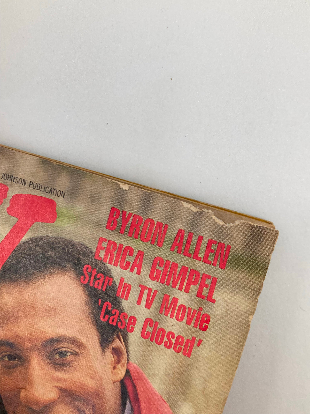 Close-up of the VTG Jet Magazine August 25 1988 Vol 74 #4 cover, highlighting icons Byron Allen and Erica Gimpel.