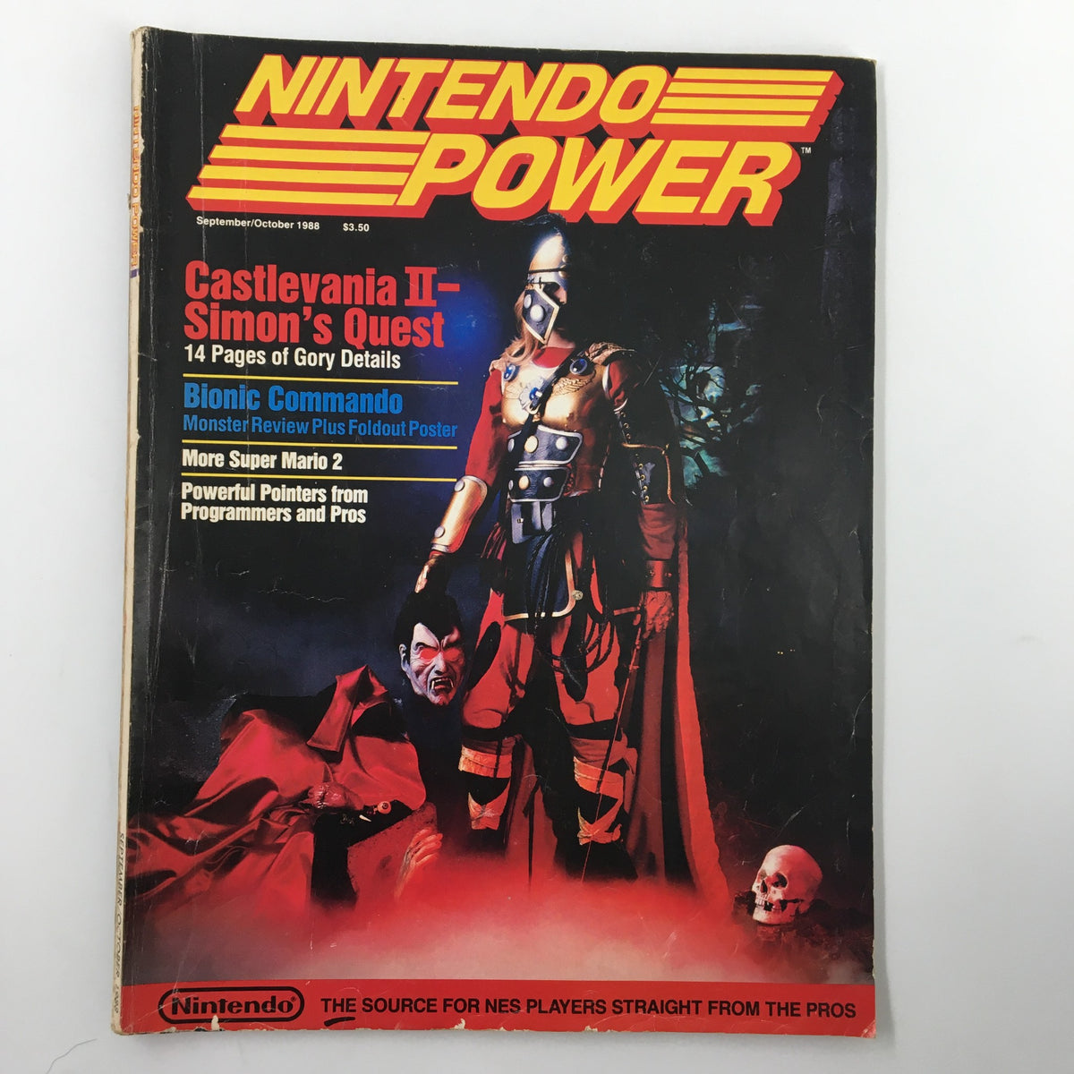 Cover of Nintendo Power Magazine, September 1988, featuring Castlevania II: Simon's Quest