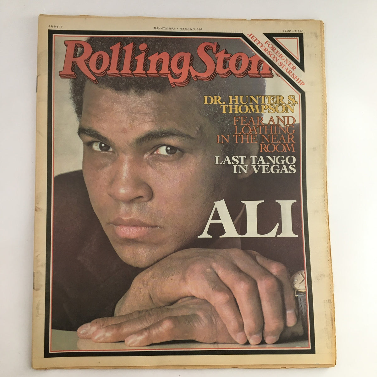 Cover of Rolling Stone Magazine from May 4, 1978 featuring Muhammad Ali and Dr. Hunter S. Thompson, highlighting 'Fear and Loathing in the Near Room' and 'Last Tango in Vegas'.