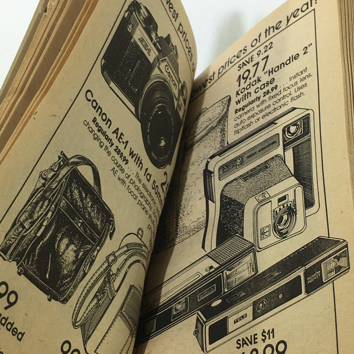 VTG Barkers Lowest Price Guide Catalog of The Year Rare 1970s displaying vintage cameras and accessories with promotional pricing.