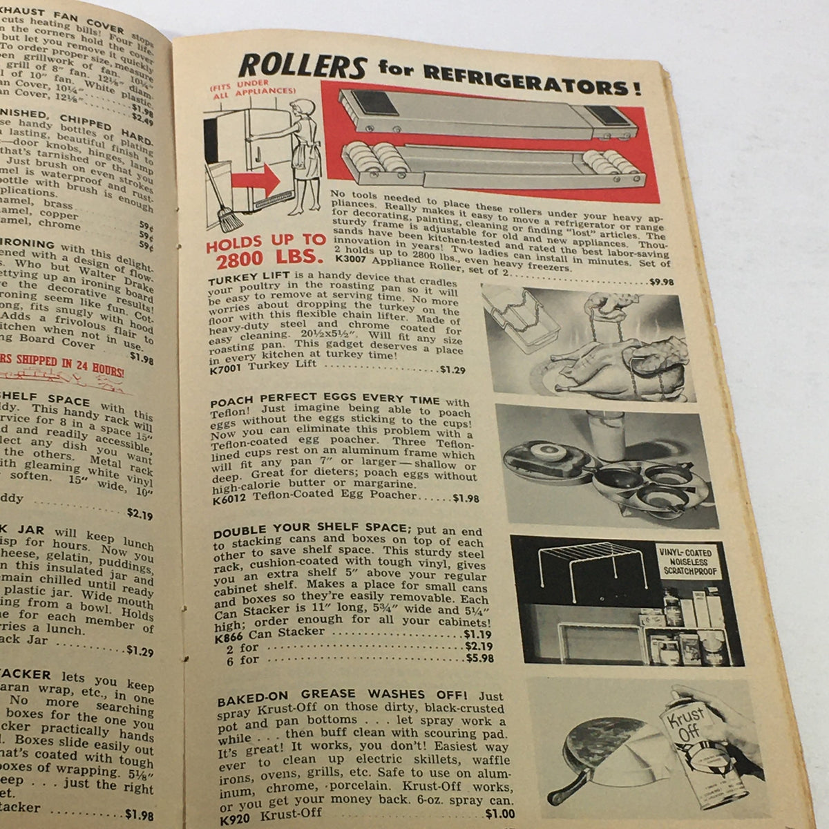 Interior page of the VTG Rare Walter Drake Idea Book For Christmas Price Guide Catalog December 1966 displaying additional household products and prices.