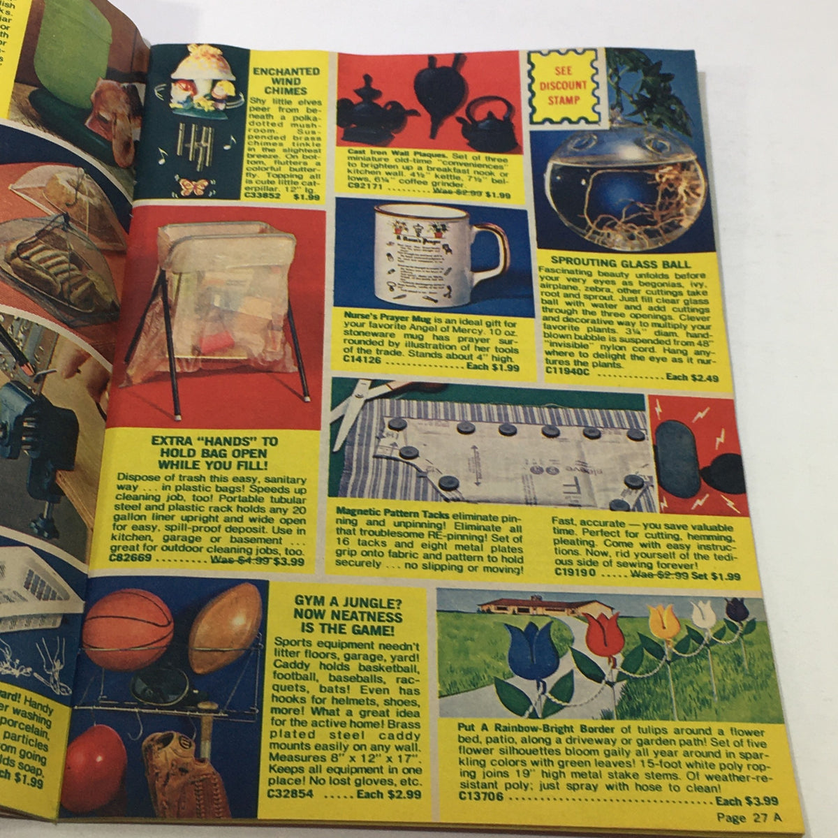 Another interior page of the VTG Rare Aldens Foster House Price Guide Catalog 1977 displaying diverse household items and creative solutions.