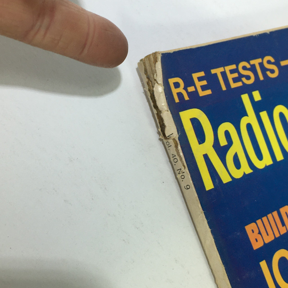Close-up view of the spine of the Vintage Radio-Electronics Magazine September 1969 showing the volume number and a well-worn edge, highlighting its collectible nature.