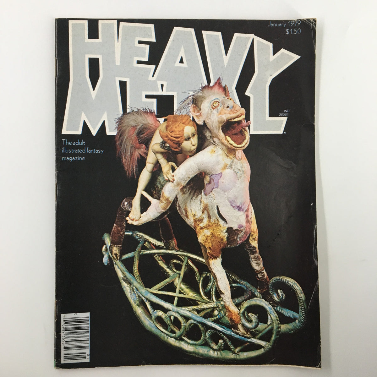 Cover of VTG Heavy Metal Magazine January 1979 Vol II #9 featuring Rocking Centaur artwork, showcasing the adult illustrated fantasy theme.