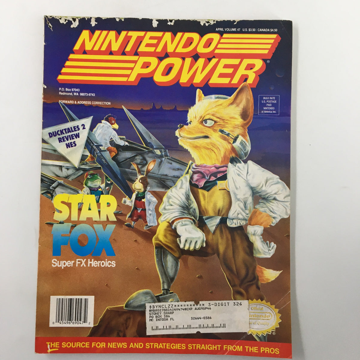 Nintendo Power Magazine April 1993 #47 Star Fox Super FX Heroics w Poster