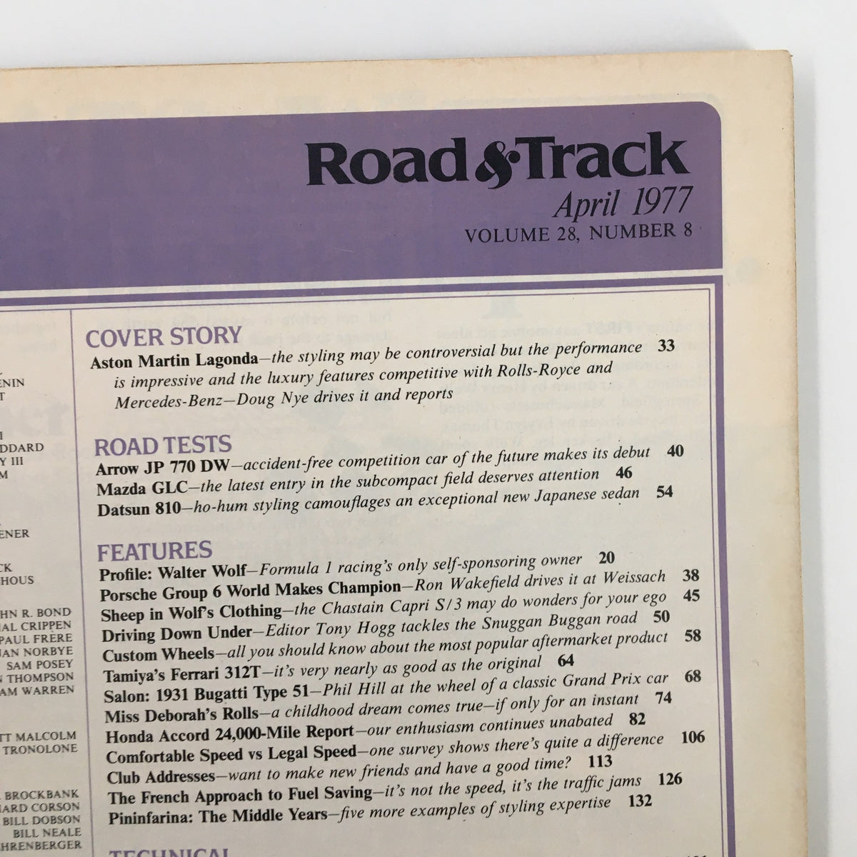 Vintage Road & Track Magazine April 1977 Aston Martin's Lagonda Ultimate Performance