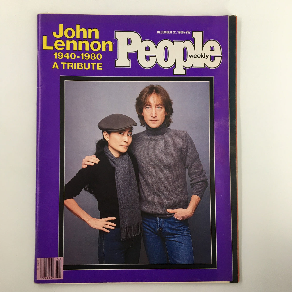 Cover of VTG People Weekly Magazine from December 22 1980 featuring Yoko Ono and John Lennon.
