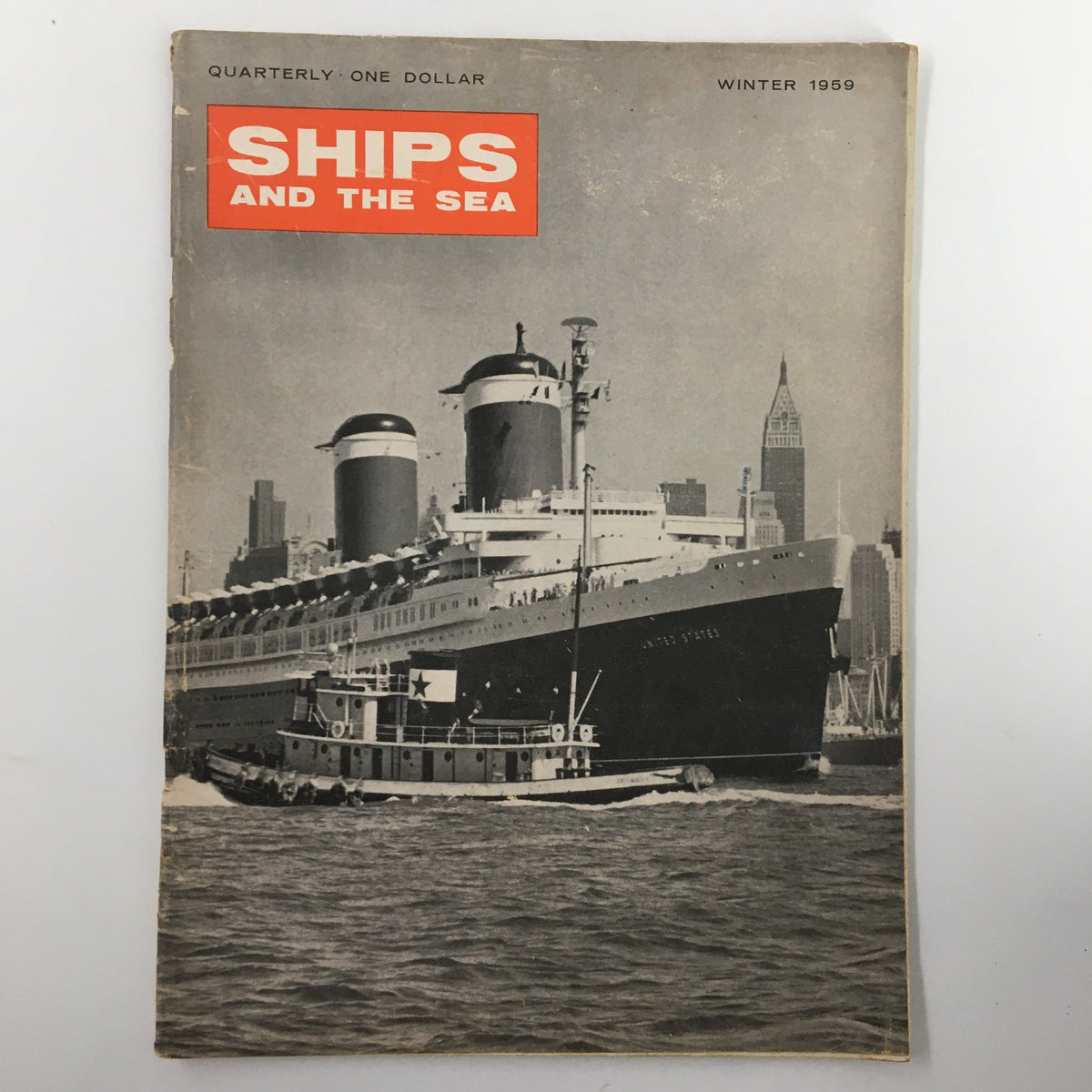 Vintage Ships and the Sea Magazine Winter 1959 U.S. Leaving New York Harbor No Label