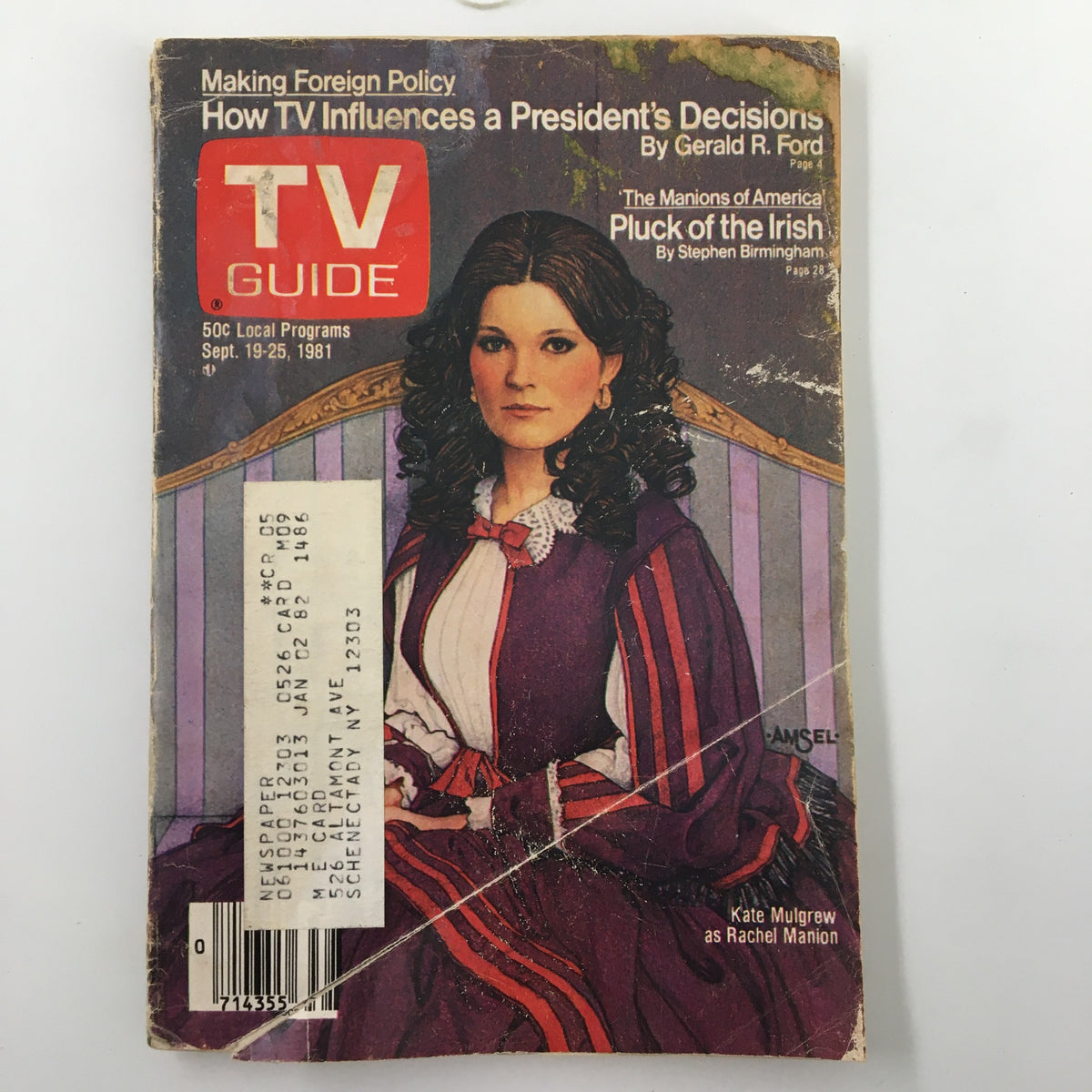 VTG TV Guide Magazine September 19 1981 featuring Kate Mulgrew on the cover, showcasing a vintage design with a well-preserved condition.