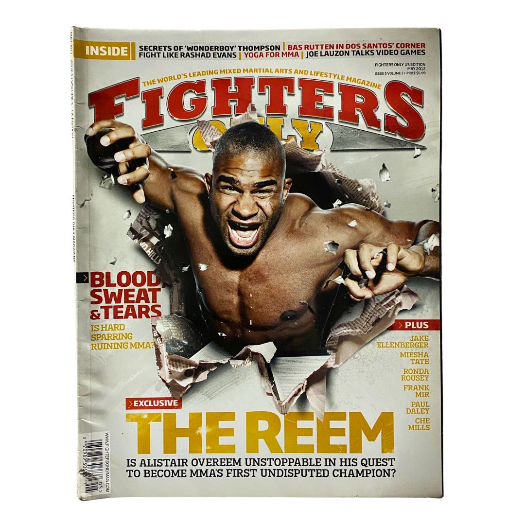Fighters Only US Magazine May 2012 featuring Alistair Overeem on the cover, showcasing the dynamic world of mixed martial arts.