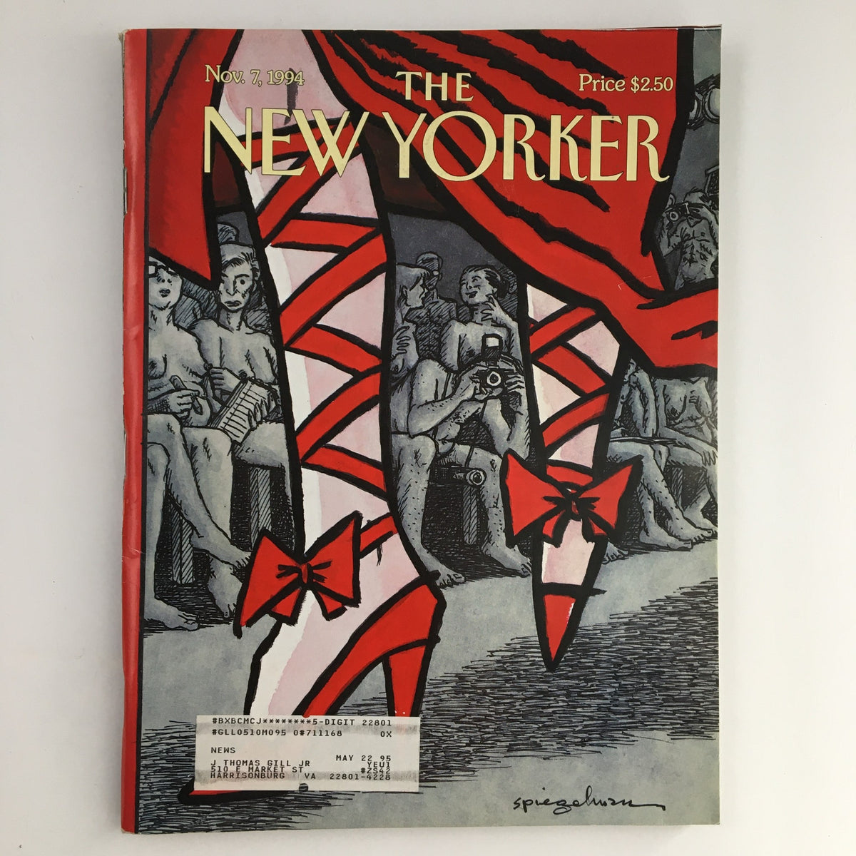 Cover of The New Yorker Magazine from November 7, 1994, featuring artwork by Art Spiegelman, showcasing a vibrant design with red elements and iconic characters, reflecting the themes of the era.