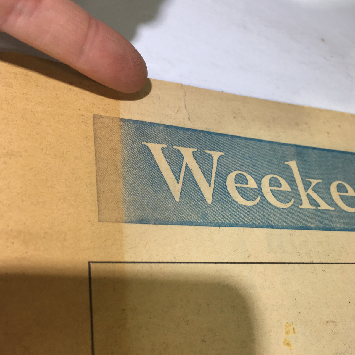 Close-up of the VTG Weekend Newspaper from November 18, 1967, highlighting the title section.