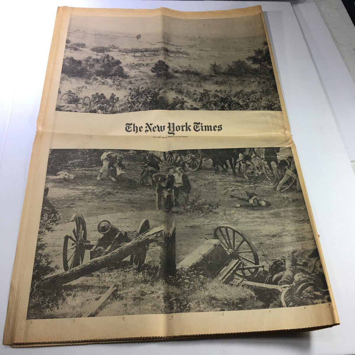 VTG The New York Times March 7 1857 - The Civil War and Reconstruction Newsstand showcasing an illustration of artillery and battle scenes from the Civil War.