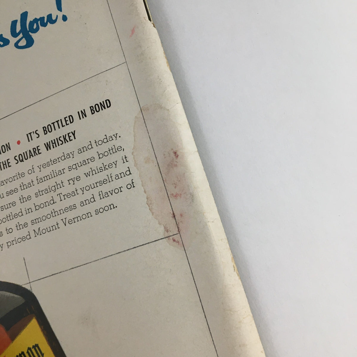 Back cover of The New Yorker Magazine November 3, 1951 displaying a vintage advertisement with minor wear marks, reflecting its historical significance.