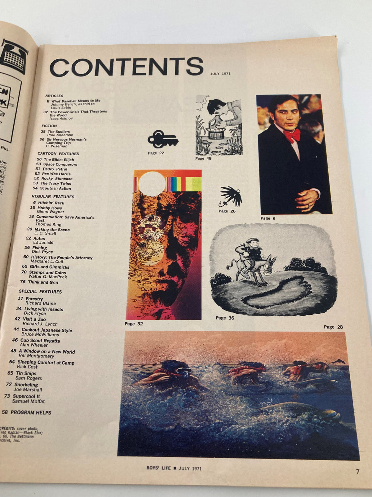 Vintage Boys' Life Magazine July 1971 Johnny Bench in What Baseball Means To Me