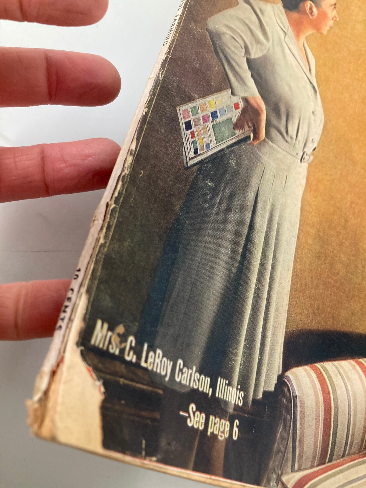 Side view of the VTG Successful Farming Magazine March 1946 displaying the name of Mrs. C. LeRoy Carlson from Illinois.