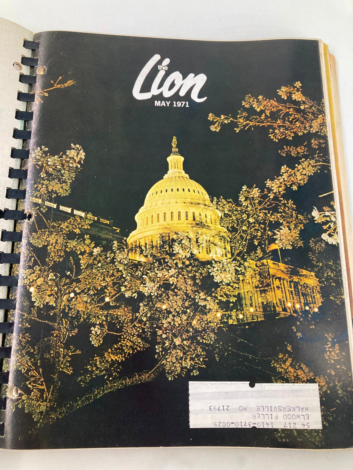Cover of The Lion Magazine, May 1971, displaying a nighttime view of the U.S. Capitol illuminated against a dark backdrop, part of the 1971 compilation.