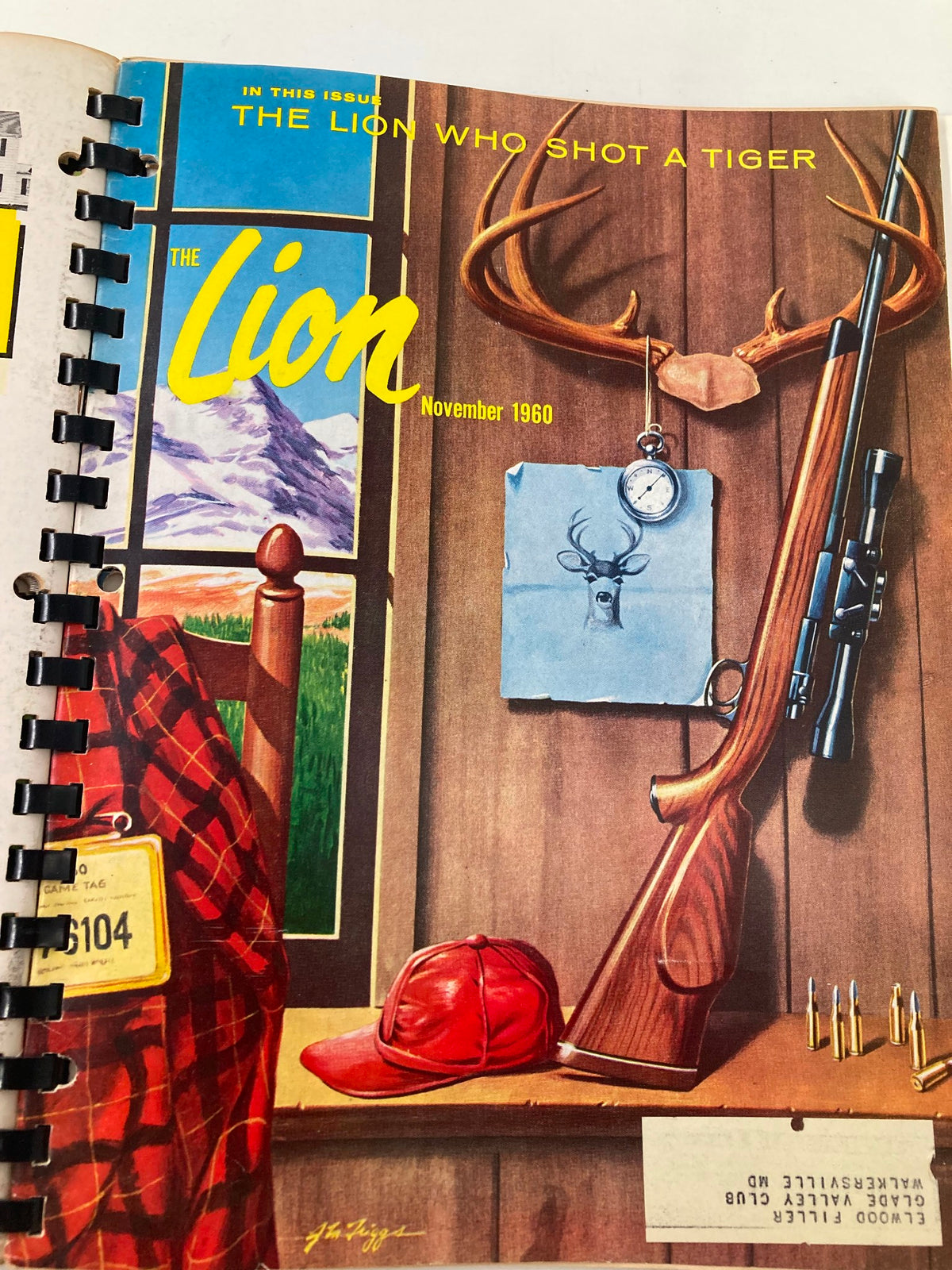 1960 January-December The Lion Magazine Full Year Compilation - November issue cover highlighting a rustic scene with a rifle, hat, and hunting gear.