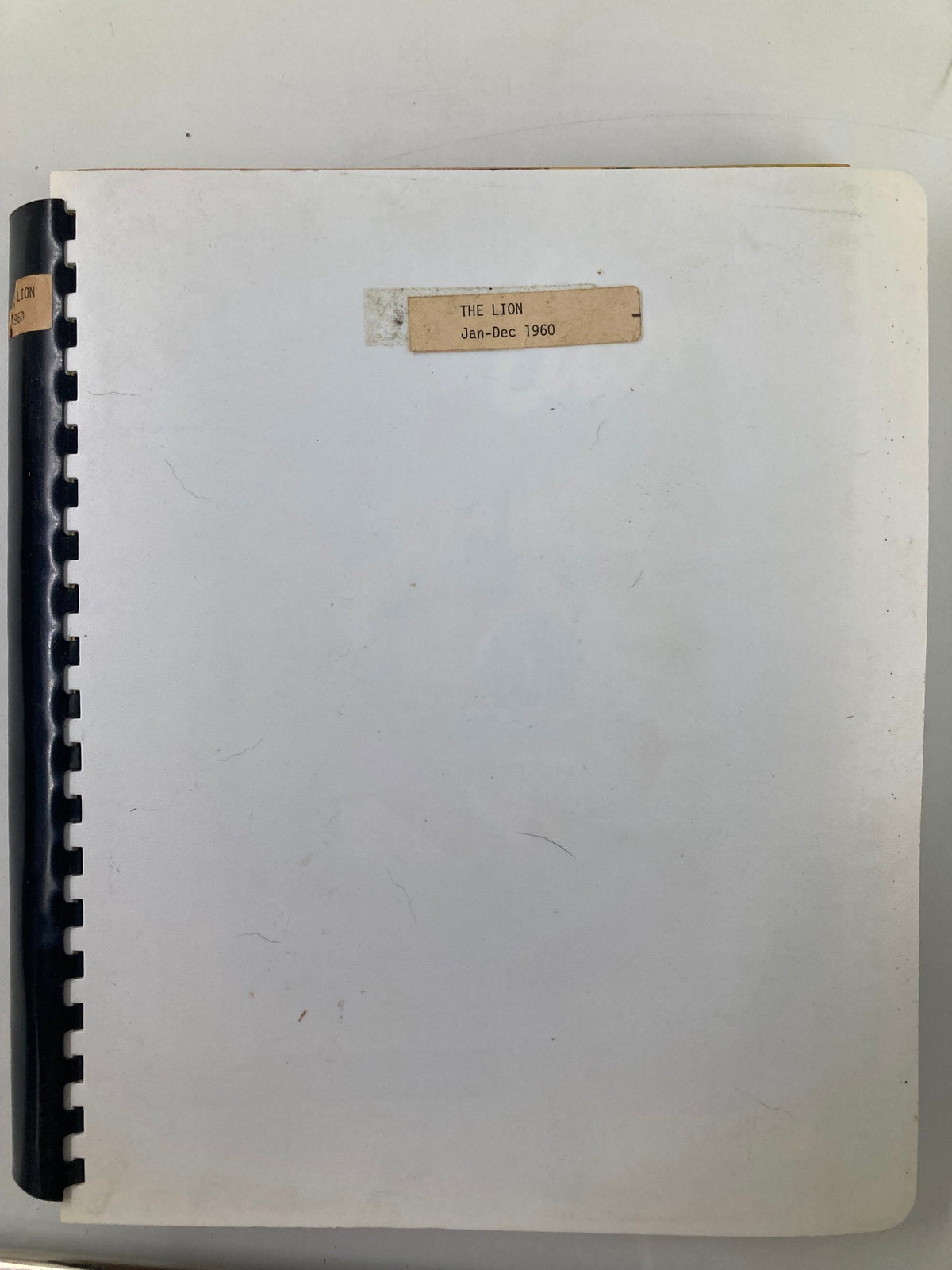 1960 January-December The Lion Magazine Full Year Compilation - blank back cover showing the title 'The Lion Jan-Dec 1960' with minimal wear.